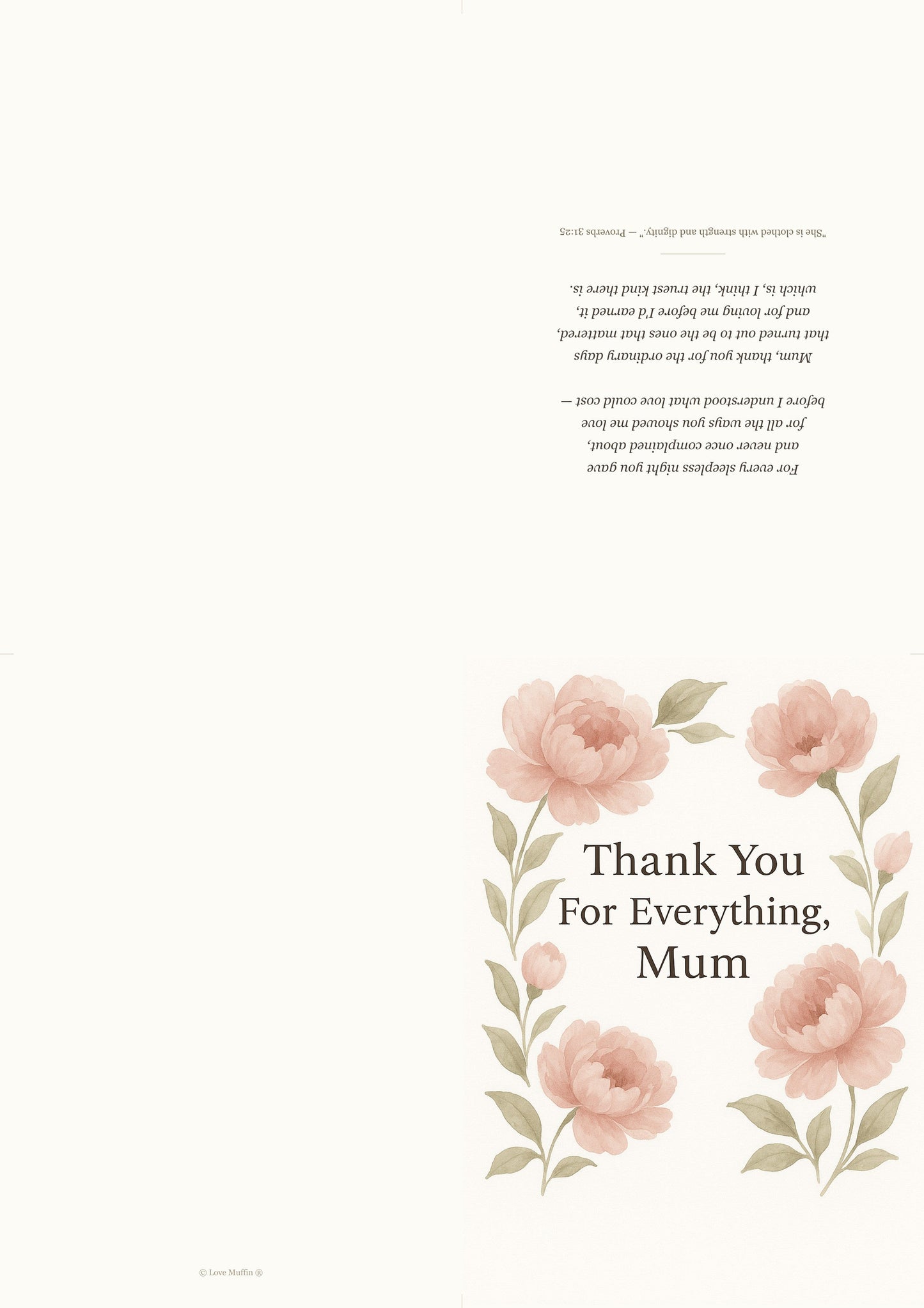 Thank You Mum Card Printable — printable card