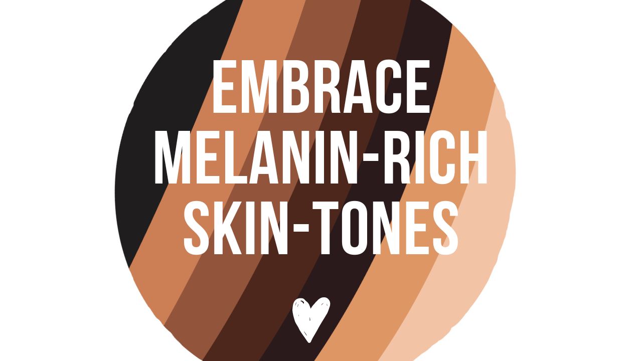 Embrace Melanin-rich skin-tones on the Embrace Melanin globe on a white background. 