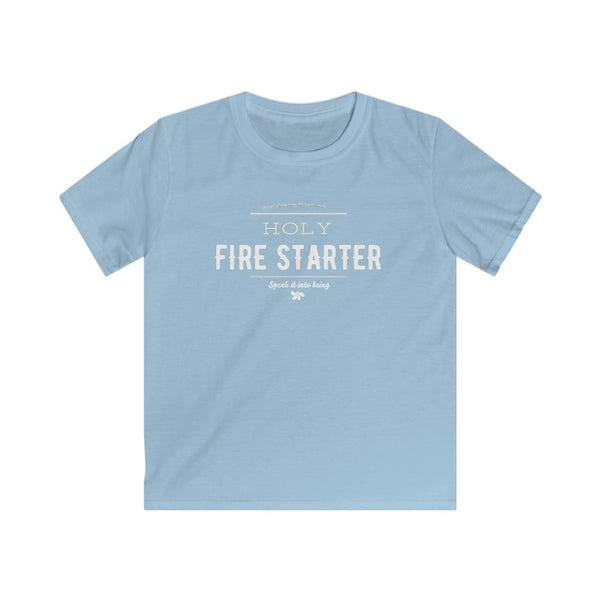 Pale Blue - Holy Firestarter T-Shirt - Be like Elijah - Speak it into being G wear at Giddymoose.com