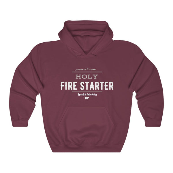 Burgundy - Holy Firestarter Hoodie - Be like Elijah - Speak it into being G wear at Giddymoose.com