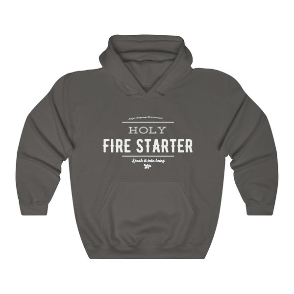 Dark grey - Holy Firestarter Hoodie - Be like Elijah - Speak it into being G wear at Giddymoose.com